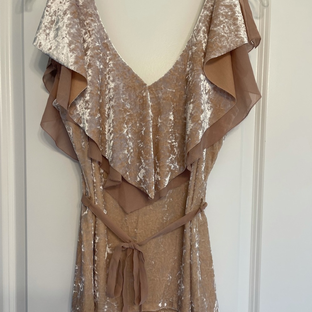White House Black Market tiered velvet top